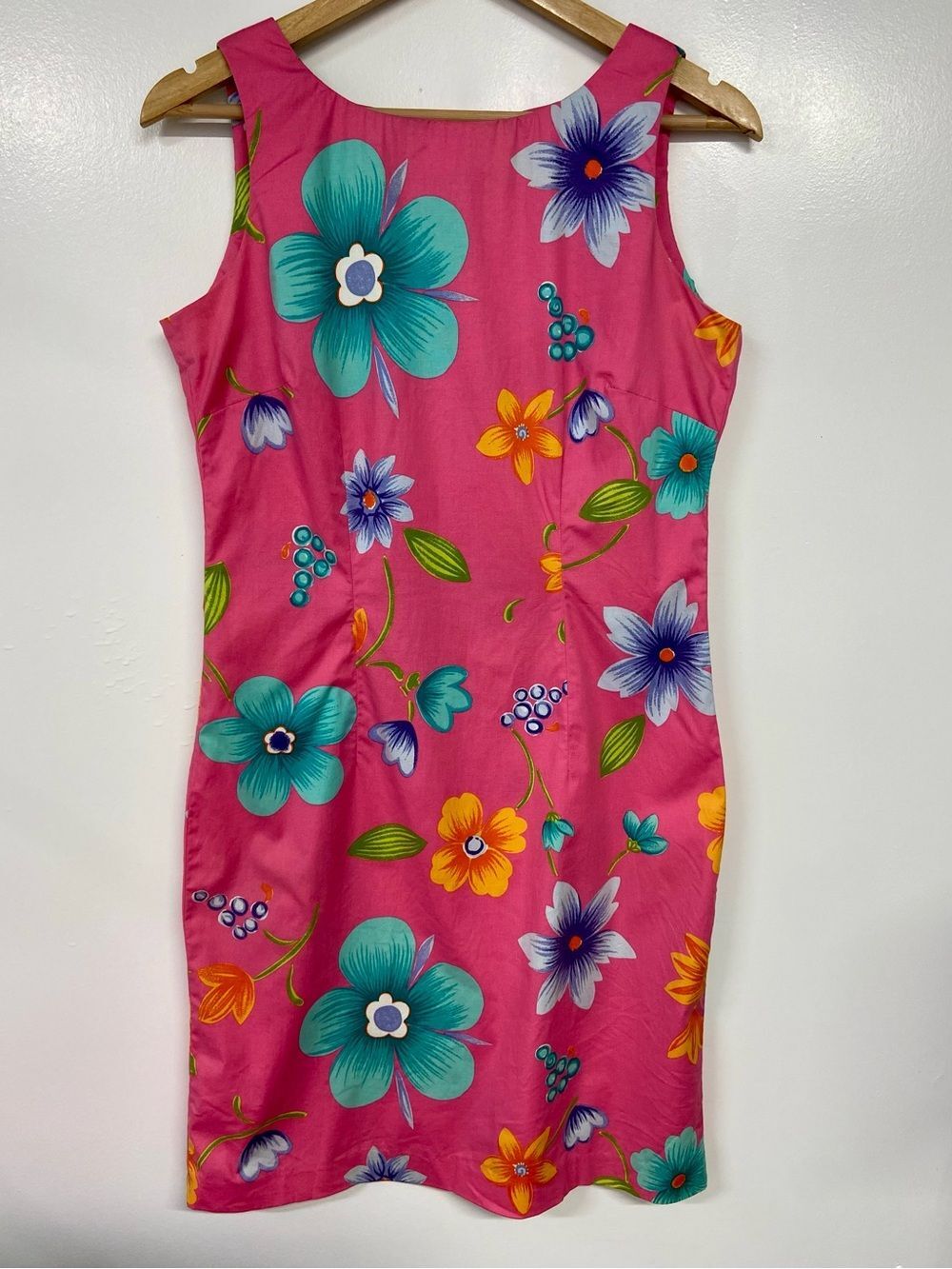 Vintage Evan-Picone Pink Foral Unlined Dress Size 8